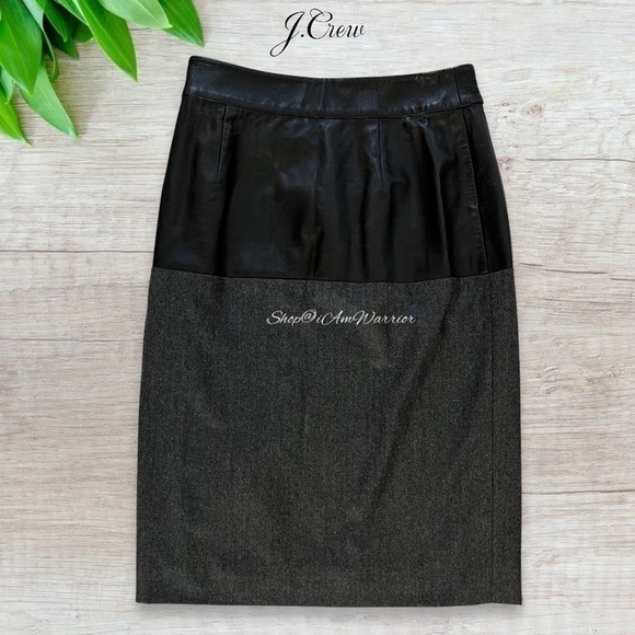 J.Crew Collection RARE nappa leather & wool flannel wrap skirt *shop@iamwarrior - Picture 5 of 12